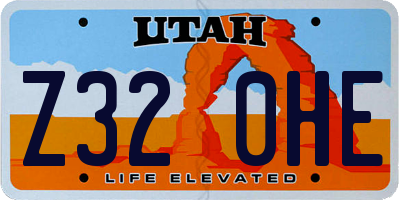 UT license plate Z320HE