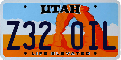 UT license plate Z320IL