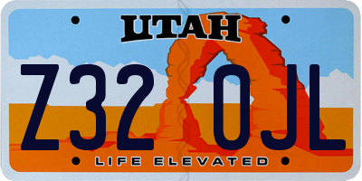 UT license plate Z320JL