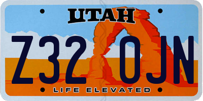 UT license plate Z320JN