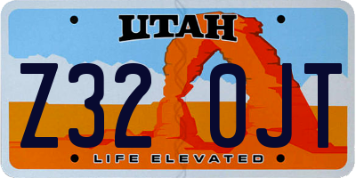 UT license plate Z320JT