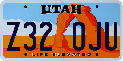 UT license plate Z320JU