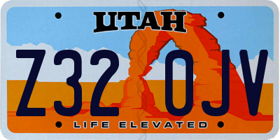 UT license plate Z320JV