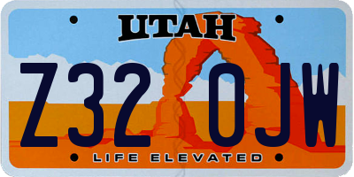 UT license plate Z320JW
