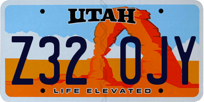 UT license plate Z320JY