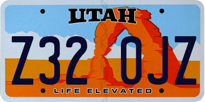 UT license plate Z320JZ