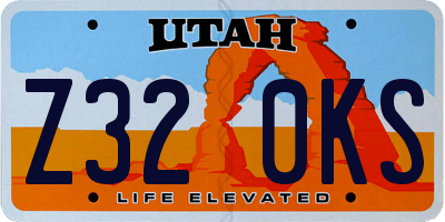 UT license plate Z320KS