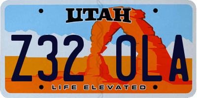 UT license plate Z320LA
