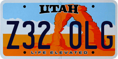UT license plate Z320LG