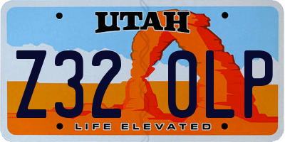 UT license plate Z320LP