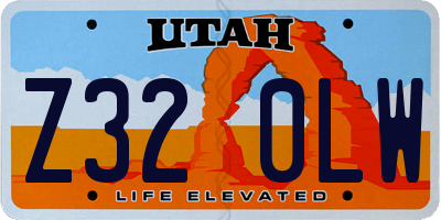 UT license plate Z320LW