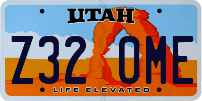UT license plate Z320ME