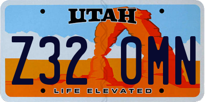 UT license plate Z320MN