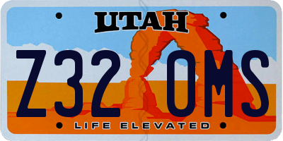 UT license plate Z320MS