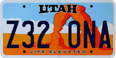 UT license plate Z320NA