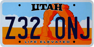 UT license plate Z320NJ