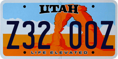 UT license plate Z320OZ