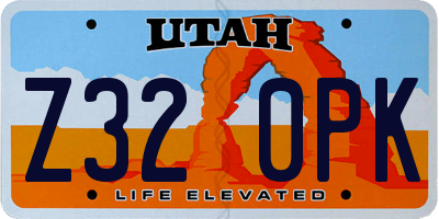 UT license plate Z320PK