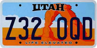 UT license plate Z320QD