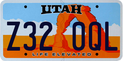 UT license plate Z320QL
