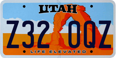 UT license plate Z320QZ