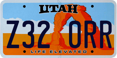 UT license plate Z320RR