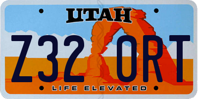 UT license plate Z320RT