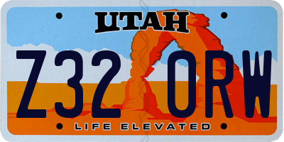 UT license plate Z320RW
