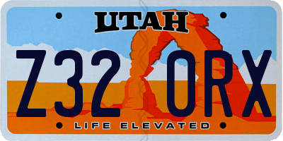UT license plate Z320RX
