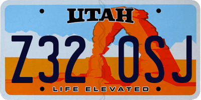 UT license plate Z320SJ
