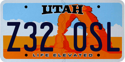 UT license plate Z320SL
