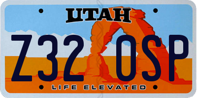 UT license plate Z320SP