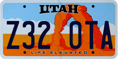 UT license plate Z320TA