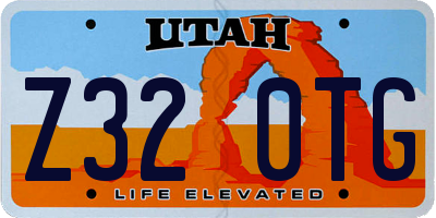 UT license plate Z320TG