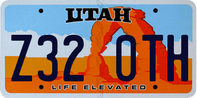 UT license plate Z320TH