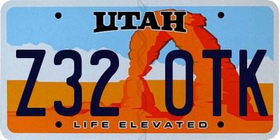 UT license plate Z320TK