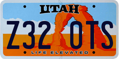 UT license plate Z320TS