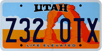 UT license plate Z320TX