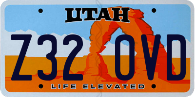 UT license plate Z320VD