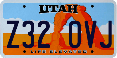 UT license plate Z320VJ