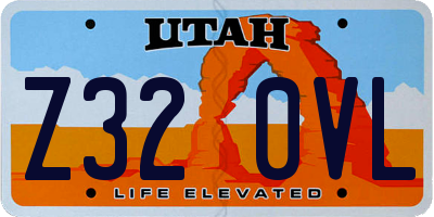 UT license plate Z320VL