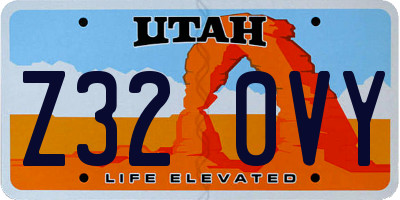 UT license plate Z320VY