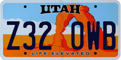 UT license plate Z320WB