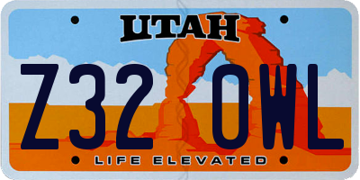 UT license plate Z320WL