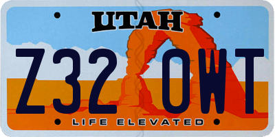 UT license plate Z320WT