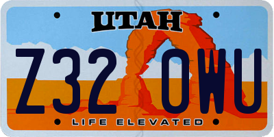 UT license plate Z320WU
