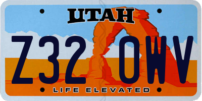 UT license plate Z320WV