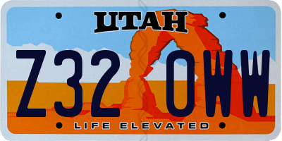 UT license plate Z320WW
