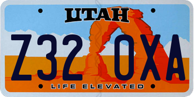 UT license plate Z320XA