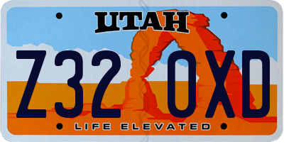 UT license plate Z320XD